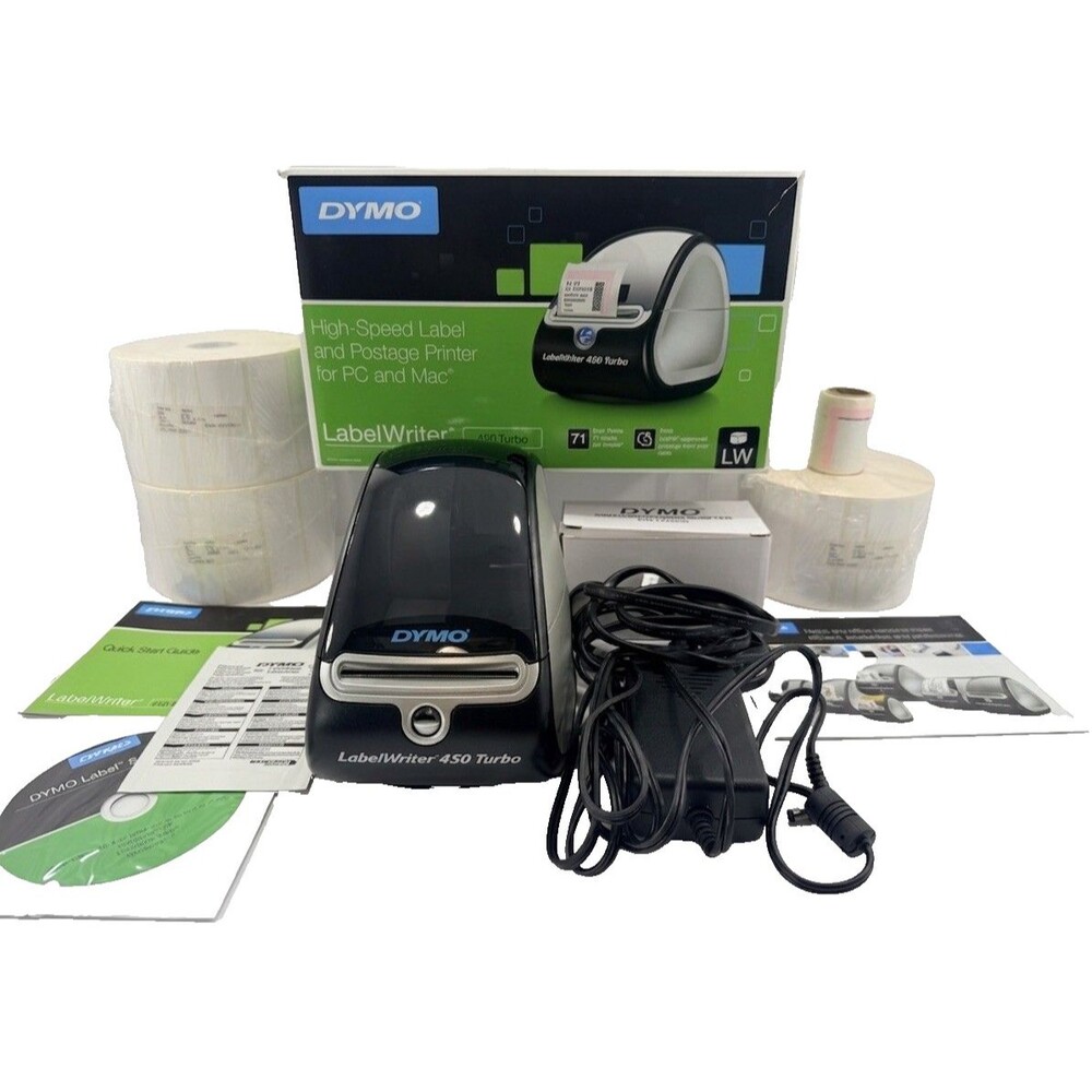 DYMO LabelWriter 450 Turbo High-Speed Thermal Label Printer + 6300 Extra Labels